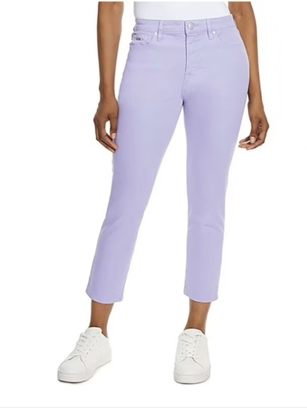 Nine West Gramercy Denim Crop Slim Everyday Pants Purple (Lavender) Size 14